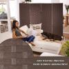 imageRoom Divider Wood Screen 6 Panel Folding Portable Partition Screens Wooden Mesh Woven Design Room Screen Divider for Home Office BlackBrown
