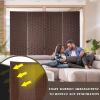 imageRoom Divider Wood Screen 6 Panel Folding Portable Partition Screens Wooden Mesh Woven Design Room Screen Divider for Home Office BlackBrown