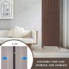 imageRoom Divider Wood Screen 6 Panel Folding Portable Partition Screens Wooden Mesh Woven Design Room Screen Divider for Home Office BlackBrown