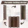 imageRoom Divider Wood Screen 6 Panel Folding Portable Partition Screens Wooden Mesh Woven Design Room Screen Divider for Home Office BlackBrown