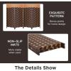 imageRoom Divider Wood Screen 6 Panel Folding Portable Partition Screens Wooden Mesh Woven Design Room Screen Divider for Home Office BlackCm