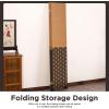 imageRoom Divider Wood Screen 6 Panel Folding Portable Partition Screens Wooden Mesh Woven Design Room Screen Divider for Home Office BlackCm