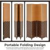 imageRoom Divider Wood Screen 6 Panel Folding Portable Partition Screens Wooden Mesh Woven Design Room Screen Divider for Home Office BlackCm