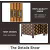 imageRoom Divider Wood Screen 6 Panel Folding Portable Partition Screens Wooden Mesh Woven Design Room Screen Divider for Home Office BlackCm