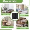imageRoom Divider Wood Screen 6 Panel Folding Portable Partition Screens Wooden Mesh Woven Design Room Screen Divider for Home Office BlackCoal Black