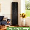 imageRoom Divider Wood Screen 6 Panel Folding Portable Partition Screens Wooden Mesh Woven Design Room Screen Divider for Home Office BlackCoal Black