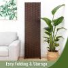 imageRoom Divider Wood Screen 6 Panel Folding Portable Partition Screens Wooden Mesh Woven Design Room Screen Divider for Home Office BlackDark Brown