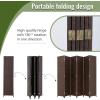 imageRoom Divider Wood Screen 6 Panel Folding Portable Partition Screens Wooden Mesh Woven Design Room Screen Divider for Home Office BlackDark Brown