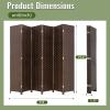 imageRoom Divider Wood Screen 6 Panel Folding Portable Partition Screens Wooden Mesh Woven Design Room Screen Divider for Home Office BlackDark Brown