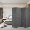 imageRoom Divider Wood Screen 6 Panel Folding Portable Partition Screens Wooden Mesh Woven Design Room Screen Divider for Home Office BlackGrey