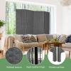 imageRoom Divider Wood Screen 6 Panel Folding Portable Partition Screens Wooden Mesh Woven Design Room Screen Divider for Home Office BlackGrey