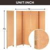 imageRoom Divider Wood Screen 6 Panel Folding Portable Partition Screens Wooden Mesh Woven Design Room Screen Divider for Home Office BlackNatural