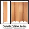 imageRoom Divider Wood Screen 6 Panel Folding Portable Partition Screens Wooden Mesh Woven Design Room Screen Divider for Home Office BlackNatural