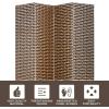 imageRoom Divider Wood Screen 6 Panel Folding Portable Partition Screens Wooden Mesh Woven Design Room Screen Divider for Home Office BlackStack