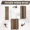 imageRoom Divider Wood Screen 6 Panel Folding Portable Partition Screens Wooden Mesh Woven Design Room Screen Divider for Home Office BlackStack