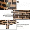 imageRoom Divider Wood Screen 6 Panel Folding Portable Partition Screens Wooden Mesh Woven Design Room Screen Divider for Home Office BlackStack