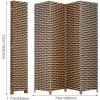 imageRoom Divider Wood Screen 6 Panel Folding Portable Partition Screens Wooden Mesh Woven Design Room Screen Divider for Home Office BlackStack