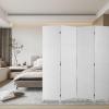imageRoom Divider Wood Screen 6 Panel Folding Portable Partition Screens Wooden Mesh Woven Design Room Screen Divider for Home Office BlackWhite