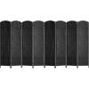 image4 Panel Room Divider Folding Privacy Divider 6 Ft Indoor Wall Divider Portable Partition Wood Screen BlackCoal Black
