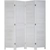 image4 Panel Wood Room Divider 575 Ft Tall Privacy Wall Divider 689quot x 1575quot Each Panel Folding Wood Screen for Home Office Bedroom Restaurant BrownWhite