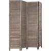 image6 Panel Wood Room Divider 575 Ft Tall Privacy Wall Divider Folding Wood Screen 689quot x 1575quot Each Panel for Home Office Bedroom Restaurant BrownBrown