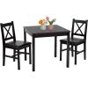 imageFDW  5Piece Solid Wood Dining Table Set for 4  Brown  Pine Kitchen Table with Upholstered Chairs  SpaceSaving Design  Smooth EasytoClean Surface  for Dining Room Apartment Restaurantset for 2
