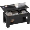 imageFDW 39 inch Lift Top Coffee Table with Hidden Storage Compartment ampamp Lower ShelfCoffee Table with Lift Top for Living RoomHome Small SpaceWhiteBlack