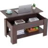 imageFDW 39 inch Lift Top Coffee Table with Hidden Storage Compartment ampamp Lower ShelfCoffee Table with Lift Top for Living RoomHome Small SpaceWhiteEspresso