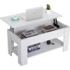 imageFDW 39 inch Lift Top Coffee Table with Hidden Storage Compartment ampamp Lower ShelfCoffee Table with Lift Top for Living RoomHome Small SpaceWhiteWhite