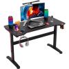 imageFDW 47 Inch Computer Desk Gaming Desk Writing Desk Office Desk Student PC Desk Extra Large Modern Ergonomic Racing Style Table Workstation for Adult TeensBlack47 inch