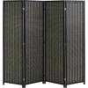 imageFDW Bamboo Room Divider Folding Privacy Screen 6 Panel 70 Inches High 17 Inches Wide Room Divider for Bedroom Office StudyCoal BlackBlack