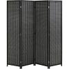 imageFDW Bamboo Room Divider Folding Privacy Screen 6 Panel 70 Inches High 17 Inches Wide Room Divider for Bedroom Office StudyCoal BlackCoal Black