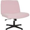 imageFDW Criss Cross Chair Armless Cross Legged Office Desk Chair Adjustable Swivel Ergonomic No Wheels Backrest with Wide Seat Native Sponge Computer Task Vanity for Home OfficeBrownPink
