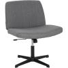 imageFDW Criss Cross Chair Armless Cross Legged Office Desk Chair Adjustable Swivel Ergonomic No Wheels Backrest with Wide Seat Native Sponge Computer Task Vanity for Home OfficeBrownGrey