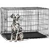 imageFDW Dog Crate Dog Kennel Cage with Double Door36 inch Folding Metal Wire Dog Cage with Removable TrayampampDivider PanelPet Crate for Medium DogsBlackDark Black