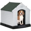 imageFDW Dog House Indoor Outdoor Durable Ventilate Waterproof Pet Plastic Dog House for Small Medium Large Dogs Insulated Puppy Shelter Kennel Crate with Air Vents and Elevated FloorGreen