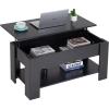 imageFDW Lift Top Coffee Table with Hidden Compartment and Storage Shelf Wooden Lift Tabletop for Home Living Room Reception Room Office394quotBrownBlack