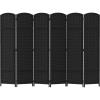 imageRoom Divider 6 Panel Screen 56 Ft Tall Partition Room Dividers Beige Privacy Screens Folding Room Separation Free Standing Waterproof Wood Frame Wall DividerBlack