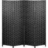 imageRoom Divider Wood Screen 6 Panel Folding Portable Partition Screens Wooden Mesh Woven Design Room Screen Divider for Home Office BlackBlack