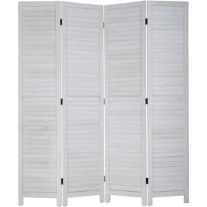 image6 Panel Wood Room Divider 575 Ft Tall Privacy Wall Divider Folding Wood Screen 689quot x 1575quot Each Panel for Home Office Bedroom Restaurant BrownWhite