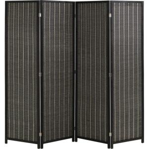 imageFDW Bamboo Room Divider Folding Privacy Screen 6 Panel 70 Inches High 17 Inches Wide Room Divider for Bedroom Office StudyCoal BlackBlack