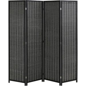 imageFDW Bamboo Room Divider Folding Privacy Screen 6 Panel 70 Inches High 17 Inches Wide Room Divider for Bedroom Office StudyCoal BlackCoal Black