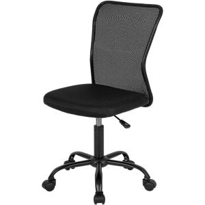 imageFDW Home Office Chair Mid Back Mesh Desk Chair Armless Computer Ergonomic Task Rolling Swivel Chair Back Support Adjustable Modern with Lumbar SupportBlueBlack