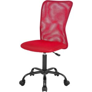 imageFDW Home Office Chair Mid Back Mesh Desk Chair Armless Computer Ergonomic Task Rolling Swivel Chair Back Support Adjustable Modern with Lumbar SupportBlueRed