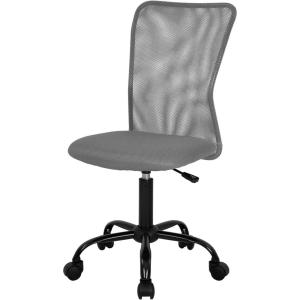 imageFDW Home Office Chair Mid Back Mesh Desk Chair Armless Computer Ergonomic Task Rolling Swivel Chair Back Support Adjustable Modern with Lumbar SupportBlueGrey