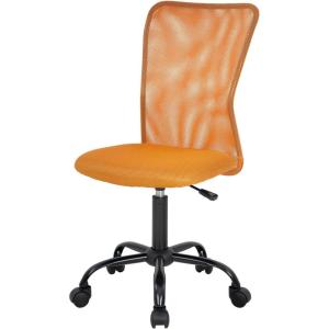 imageFDW Home Office Chair Mid Back Mesh Desk Chair Armless Computer Ergonomic Task Rolling Swivel Chair Back Support Adjustable Modern with Lumbar SupportBlueOrange