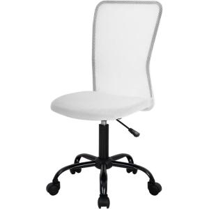 imageFDW Home Office Chair Mid Back Mesh Desk Chair Armless Computer Ergonomic Task Rolling Swivel Chair Back Support Adjustable Modern with Lumbar SupportBlueWhite