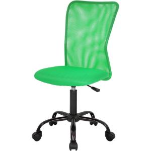 imageFDW Home Office Chair Mid Back Mesh Desk Chair Armless Computer Ergonomic Task Rolling Swivel Chair Back Support Adjustable Modern with Lumbar SupportBlueGreen