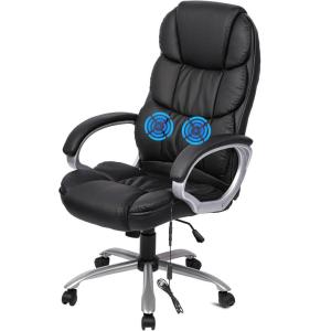 imageFDW Office Chair Computer High Back Adjustable Ergonomic Desk Chair Executive PU Leather Swivel Task Chair with Armrests Lumbar Support BlackBlack