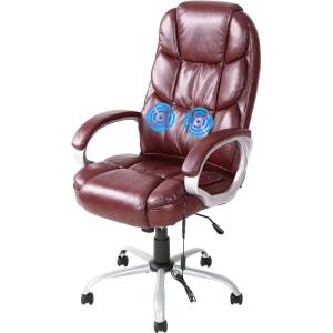 imageFDW Office Chair Computer High Back Adjustable Ergonomic Desk Chair Executive PU Leather Swivel Task Chair with Armrests Lumbar Support BlackBrown